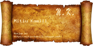 Mitiu Kamill névjegykártya